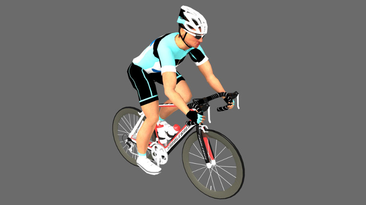 Render of Cyclist on Bicycle